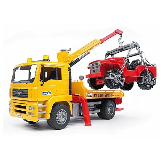 Bruder 02750 Man TGA Tow Truck with Cross Country Vehicle