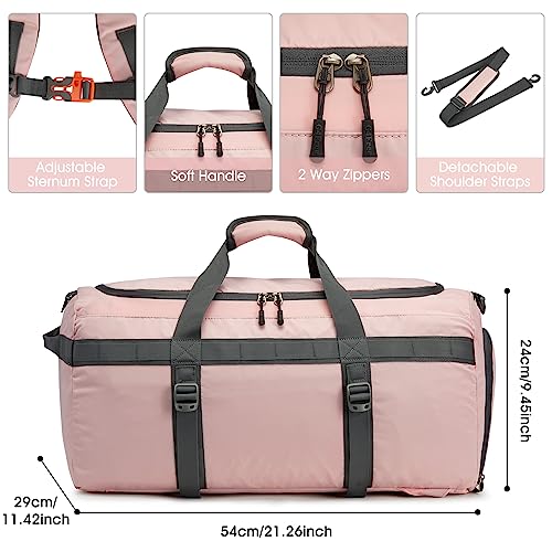G4Free Gym Bag for Women Men 45L Duffle Backpack with Shoe Compartment Water Resistant Travel Weekender Bag — view 6