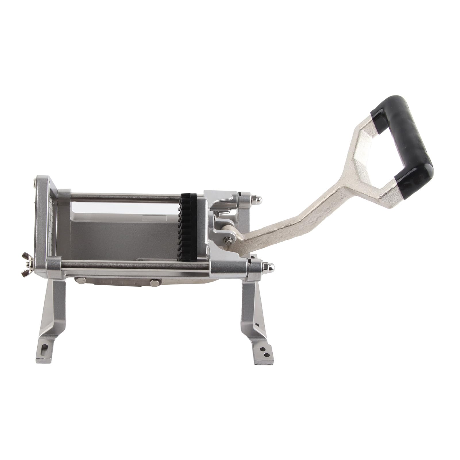 Cortador de patatas fritas manual profesional con patas de succión para uso en cocina, aluminio y acero inoxidable (6 mm)