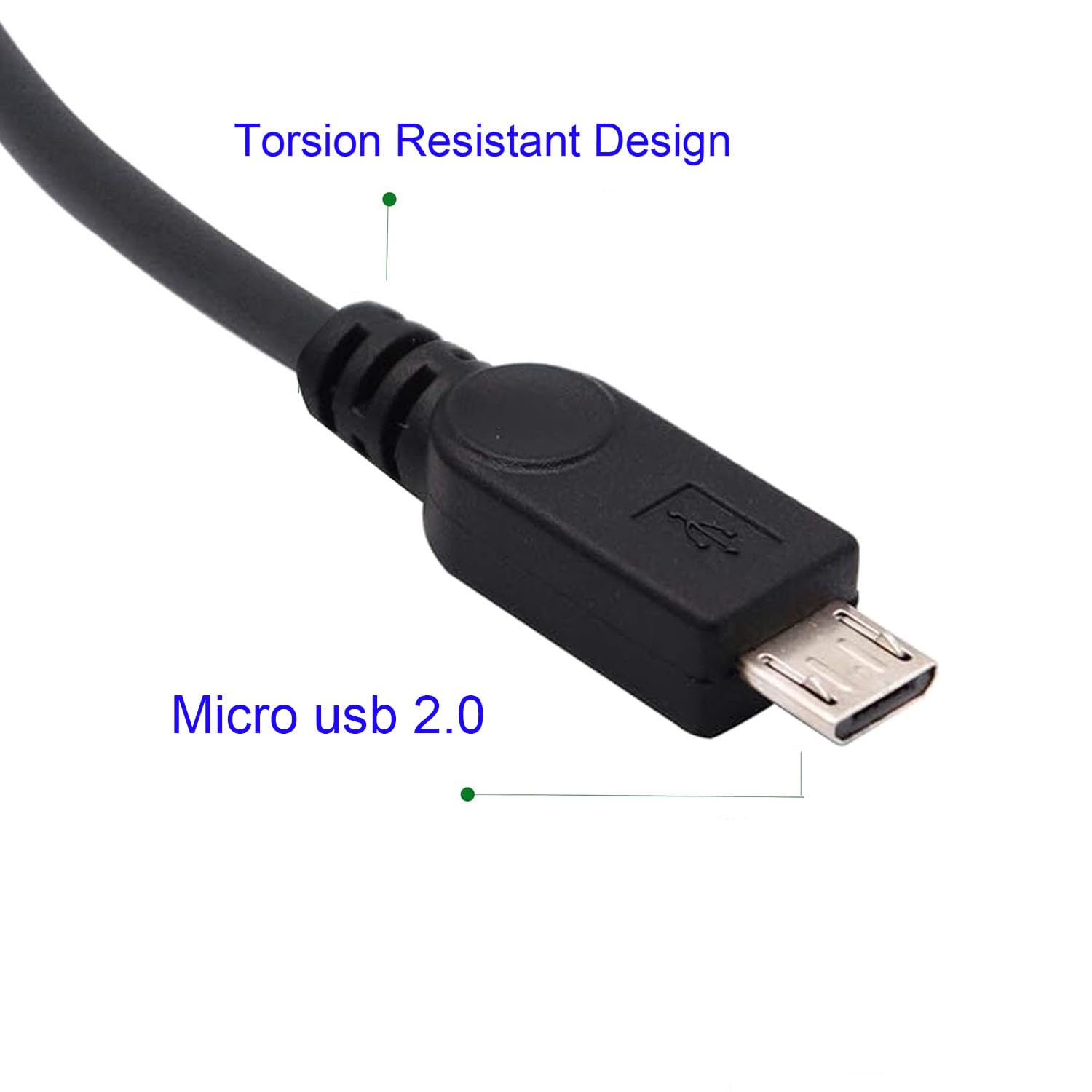 RUNCCI-YUN 2 Stück Micro USB Terminalstecker männliches Kabel, Lötfrei Micro USB auf 5-poliges Schraubklemmenblock