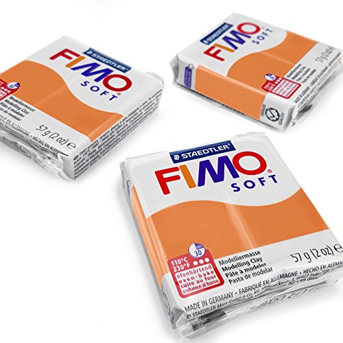 FIMO Weiche Polymer-Ofen-Modelliermasse – die beliebtesten Farben – 57 g – 3er-Set – Cognac