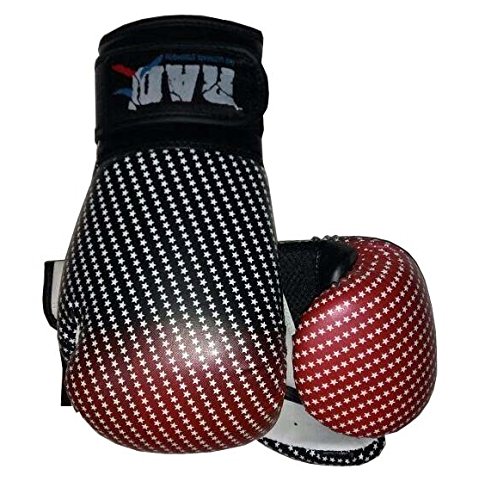 RAD - Guantes de boxeo para niños, de piel sintética, para entrenamiento de Muay Thai, saco de boxeo, guantes de boxeo, lucha, 4oz, 6oz, 8oz, color rojo, tamaño 6oz Cover
