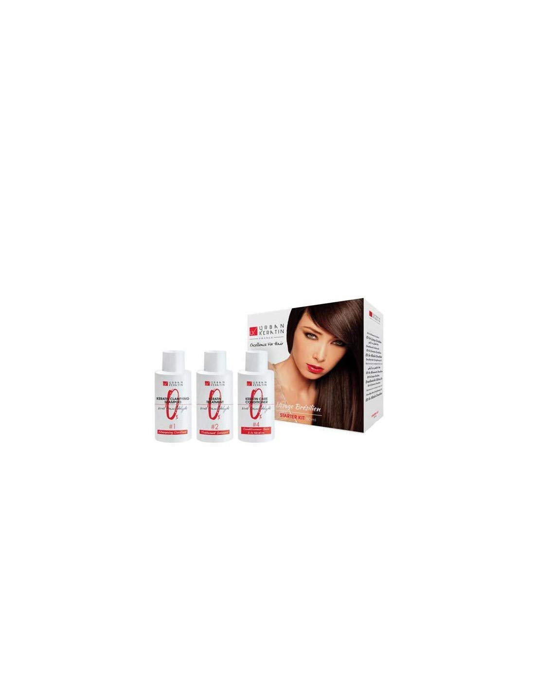 Urban Keratin Brazilian Smoothing Starter Kit 50 ml for All Hair Types, 50 ml (Lot de 3)