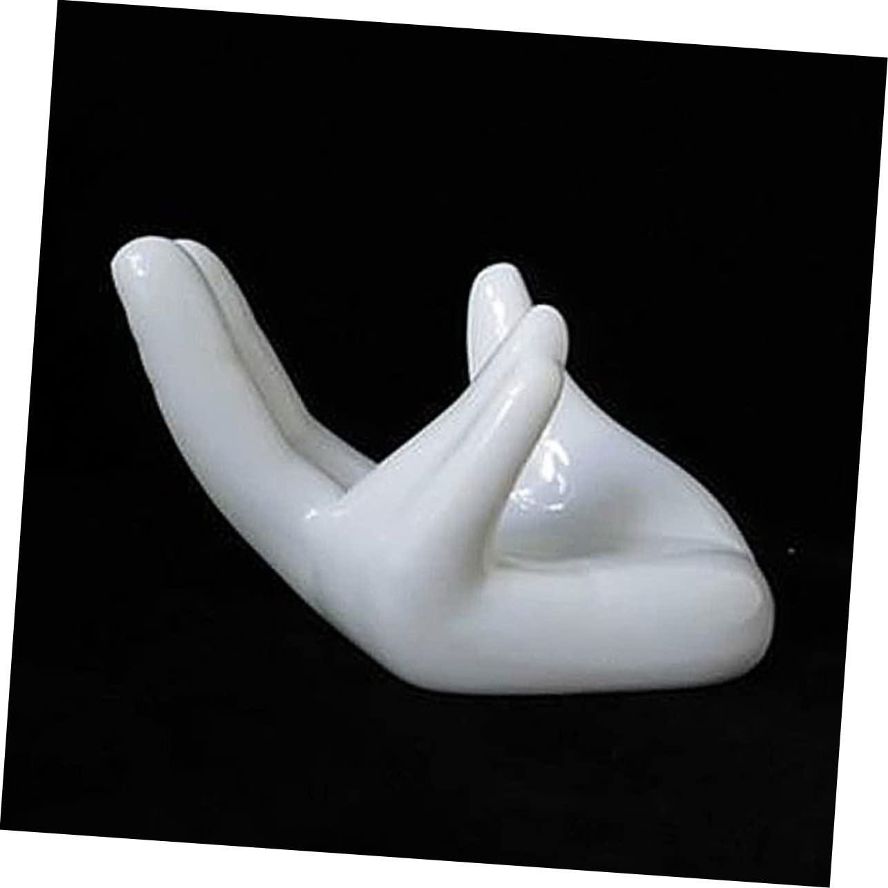 Supporto in Ceramica Bianco a Forma di Mano per Espositore Ocarina 6 Fori, Set 6 Pezzi per Esposizione Elegante e Conservazione Comoda in Ufficio
