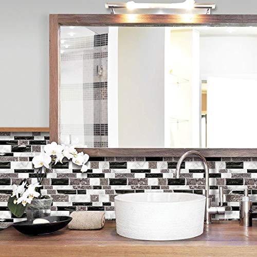 Stickgoo 10-Sheet Marble Look Peel And Stick Backsplash, Kitchen Backsplash Peel And Stick Tile, Decorative Self Adhesive Backsplash Tiles In Granite (Pack Of 10, Thicker Design) #TOP3