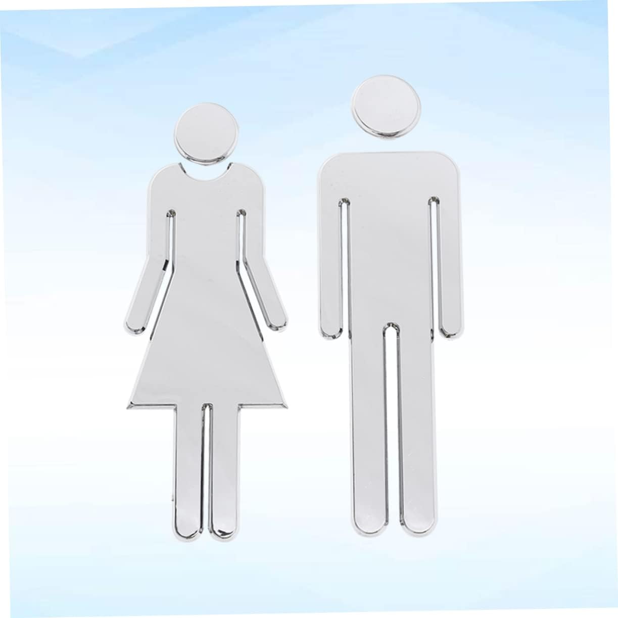 Housoutil 1pair Self-adhesive Mirror Toilet Sign for Men and Women Stylish Restroom Wall Decals for Home Bar School Office Decor Easy to Install Material