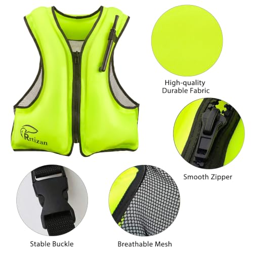 Image of Rrtizan Inflatable Snorkel Vest for Adult, Suitable for Adult 90-220lbs