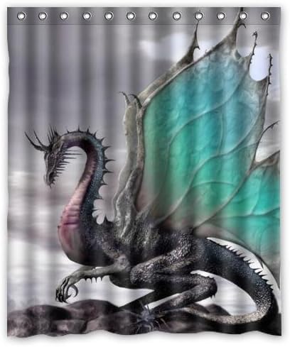 KXMDXAAncient Dragon Pattern Waterproof Polyester Bath Shower Curtain Size 60x72 Inch