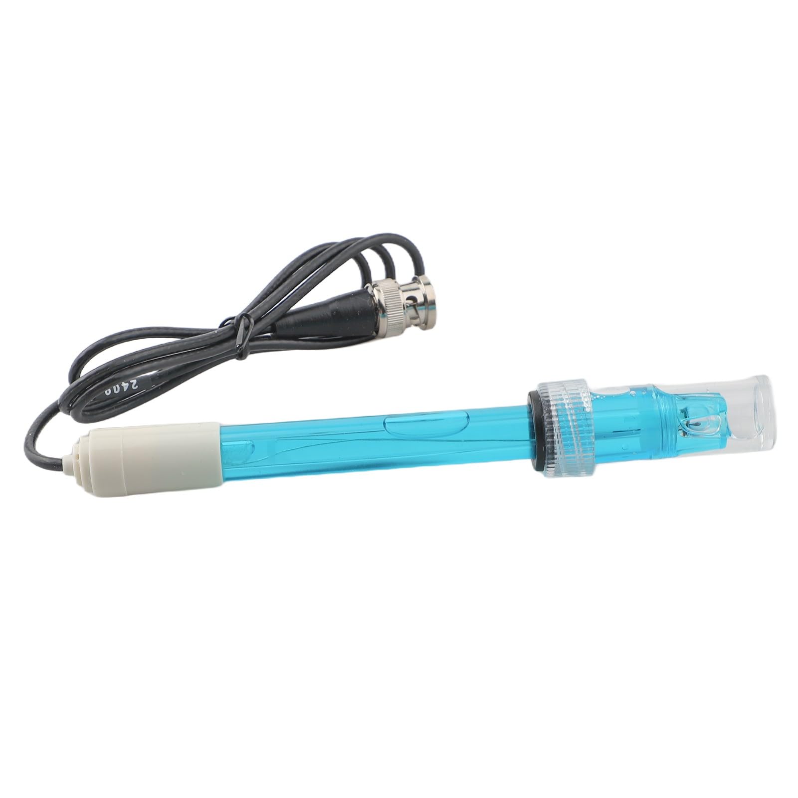 pH Electrode Probe for BNC pH Meters, 0–14 Range, 115 cm Cable, Blue Plastic Sensor for Aquariums, Hydroponics, RO Systems & Pools