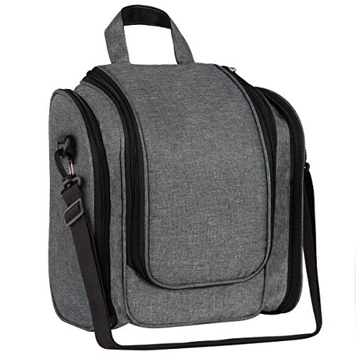 Traverse By Simpson Multifunctional Hanging Travel Toiletry Bag for Women and Men - Bathroom & Shower Organizer Hygiene Bag (Gray)