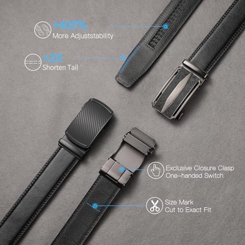 FALAN MULE Mens Belt,Slide Leather Ratchet Belt for Mens3