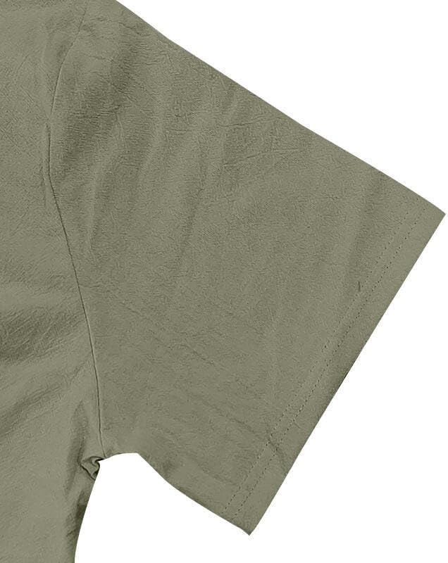 LIZALIG Men's Casual Linen Blend Shirt Short Sleeve Hooded Pullover 1/4 Button Henley Shirt for Vacation and Daily Wear - Image 5