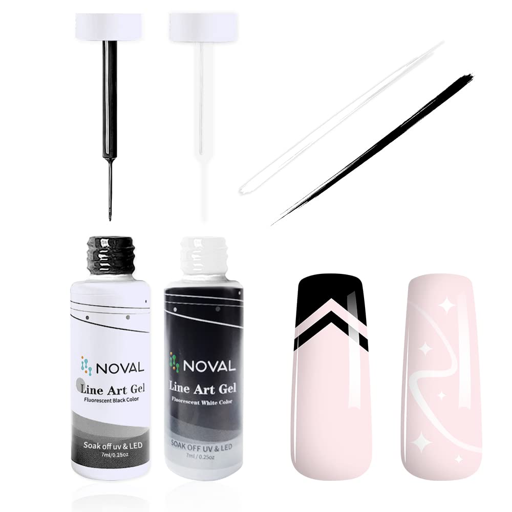 Gel Liner Nail Art Set Gel Nail Polish Liner 2 Colors White
