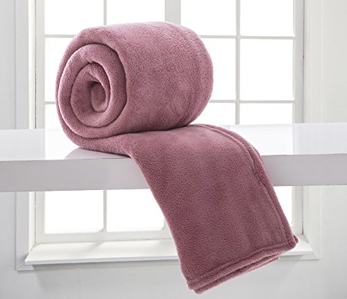 Manta Corttex Microfibra Rosa Antigo, Solteiro, . Tecido
