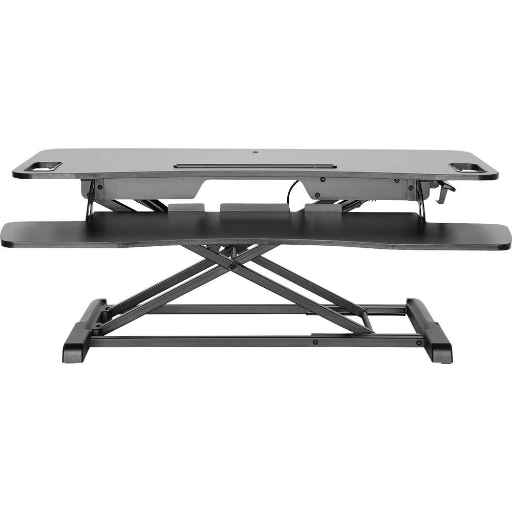 DIGITUS Ergonomic Workspace Riser Aufstellung für LCD-Bildschirm/Tastatur/Maus Schwarz auf dem Tisch | Tastatur & Maus Ablage – 95 x 61cm Arbeitsfläche – 10 bis 50cm Höhe einstellbar – Schwarz