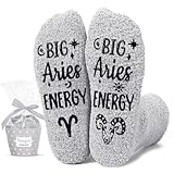 HAPPYPOP Aries Gifts for Men - Astrology Constellation Horoscope Gifts, Funny Space Galaxy Aries Socks