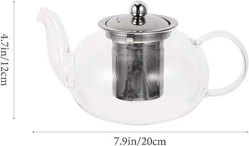 Miniatura 2 de Tetera infusor de té, tetera de vidrio, tetera de té, dispensador de té con infusor de té para casa de té, centro de mesa para té, café, bebida,