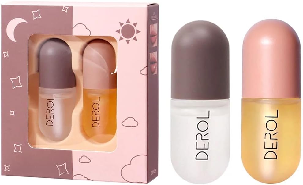 2 Pcs Lip Plumpe - Lip Plumper Set,Natural Lip Plumper,Natural Lip Care, Day & Night Serum