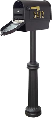 Special Lite Productos Berkshire Buzón en la acera con números de dirección frontal y lateral, tubo de periódico y buzón Bradford Poste - 73