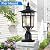 17.6'' Outdoor Post Light 2 Packs, Black Pole Lantern Lighting Fixture Hard Wired, Waterproof Outdoor Column Lights Exterior Lamp Post Lantern with Glass for Garden Path(Not Include Mounting Base)