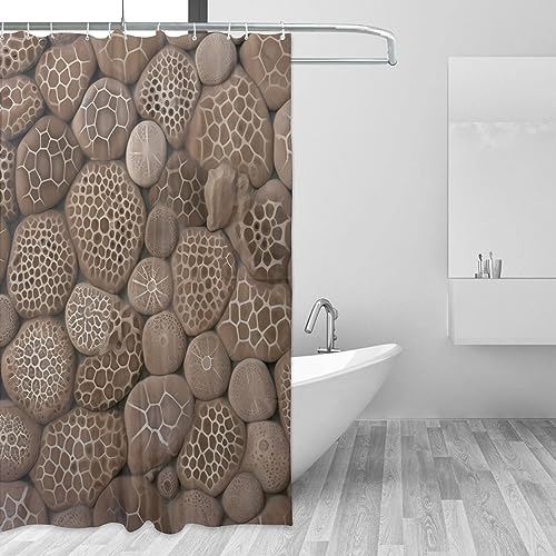Rideau de douche imperméable fini les moisissures et sols mouillés motif pierre - 2
