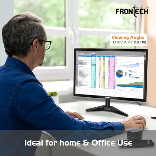 Image of FRONTECH 22 Inch Full HD LED Monitor | Refresh Rate 60 Hz, 1920 X 1080 Pixels | Wall Mountable Slim & Stylish Design with 16.7M Colors| HDMI & VGA Ports | Dual Input (MON-0070, Black)