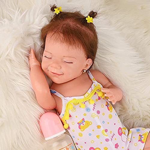 MWKL Niedliche Reborn Baby Reborn Puppe Vollsilikon Körper Wiedergeburt Puppe 20 Zoll Lebensechte Realistische… – Bild 5
