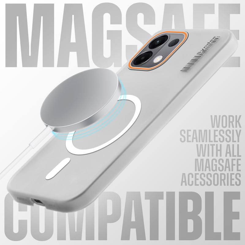 Image of Mr. Case Back Cover for Oppo K13 5G Sleek Frosted Translucent Back Only Compatible with Wireless Magnetic Accessories | Anti-Scratch Shockproof Phone Case - White