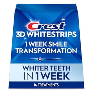 Crest 3D Whitestrips, 1 Week Smile Transformation, Whitestrips 3D White, Teeth Whitening Strip Kit, 14 Treatments (Each with 1 Upper/1 Lower), 28 Strips