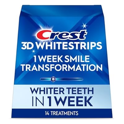 Crest 3D Whitestrips, 1 Week Smile Transformation, Whitestrips 3D White, Teeth Whitening Strip Kit, 14 Treatments Each with 1 Upper1 Lower, 28 Strips