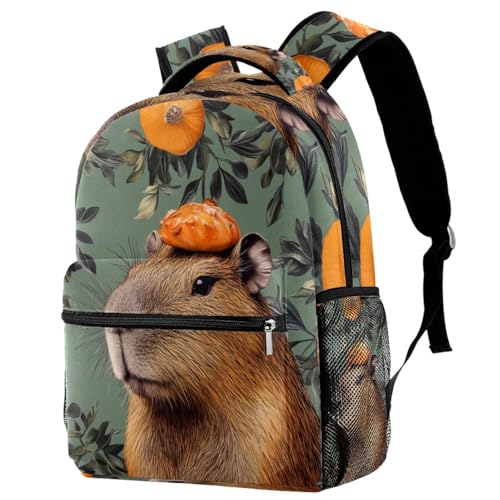 Sac à dos Capybara et fruits avec porte-bouteille pour éviter les fuites