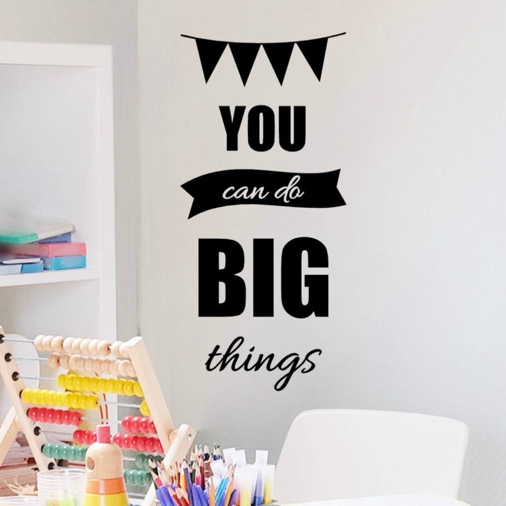 You Can Do Big Things Inspirational Wall Decal, Classroom Decor, Teacher Decorations, 11"x23" Black