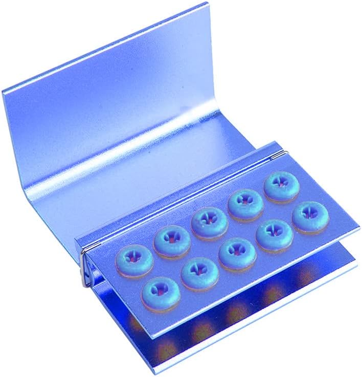 5Pcs 10 Holes Dental Burs Holder Block Case for CA/RA＆FG Dental Autoclavable Burs Holder Blue