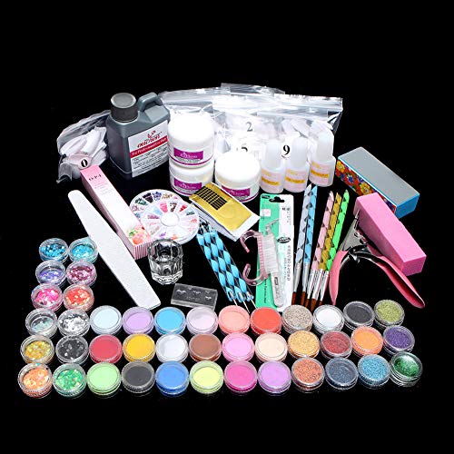 WAQIA Oh Acrylic powder Shiny Glitter Nail Art Decoration Acrylic Nail Kit Nail