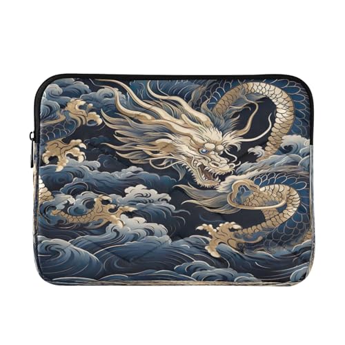 Funda para portátil 13-14 pulgadas patrón dragón dorado