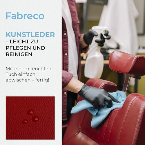 Fabreco - KUNSTLEDER Schwarz Meterware (1M x 140cm) – Lederimitat in Lederoptik - Bezugsstoff Meterware für Möbelstoffe - Stoffe für Stühle Beziehen - Polsterstoff, Polsterbezug & Möbelstoff (Schwarz)