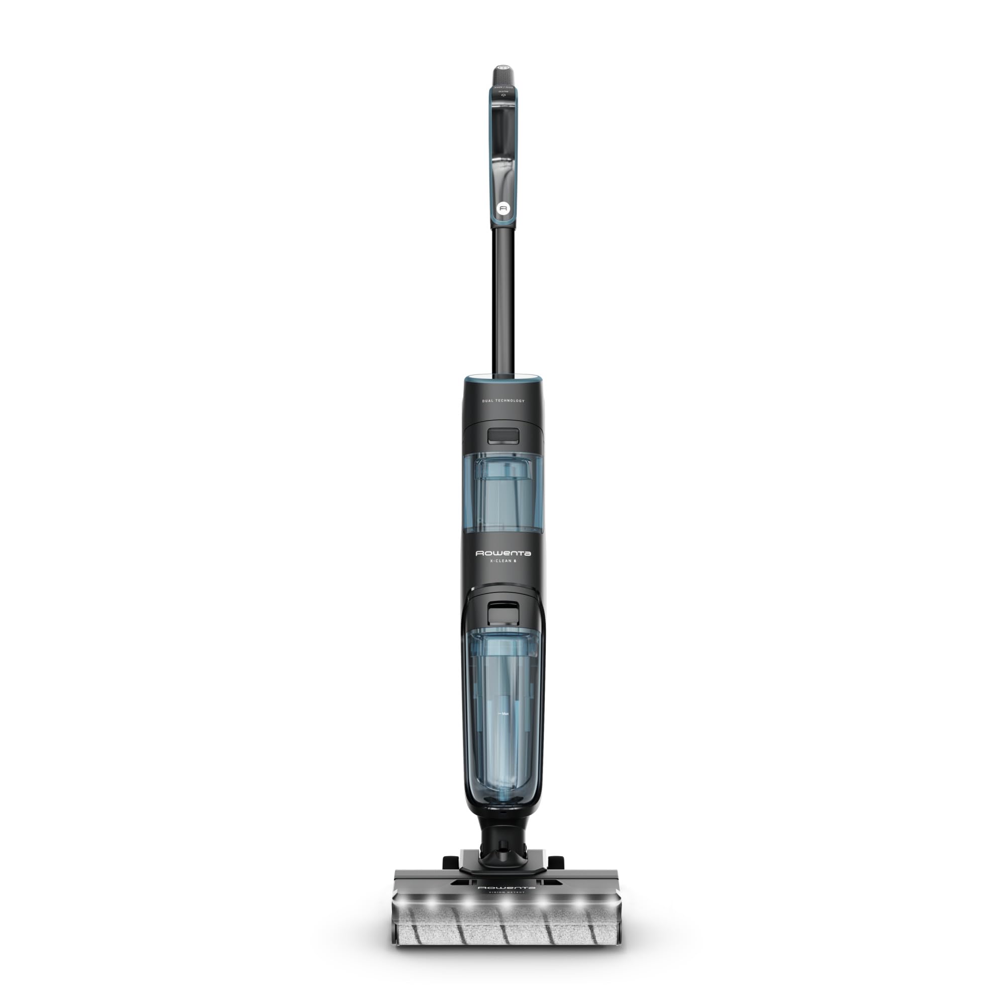 Rowenta X-Clean 5, Lavapavimenti Senza Fili, Aspira e Lava fino a 50 Minuti, Tecnologia Smart, Autopulizia e Asciugatura a 60°, con Assistente Vocale e Accessori Inclusi, Colore Nero Gama, GZ5555