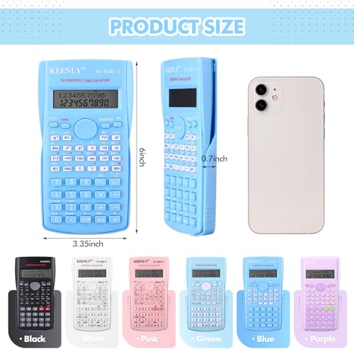 Tellegloww 6 Pack 2 Line Scientific Calculator 240 Function Colorful Non Graphing Calculator for Engineering Students Function Calculators School Financial Business Office - Image 2