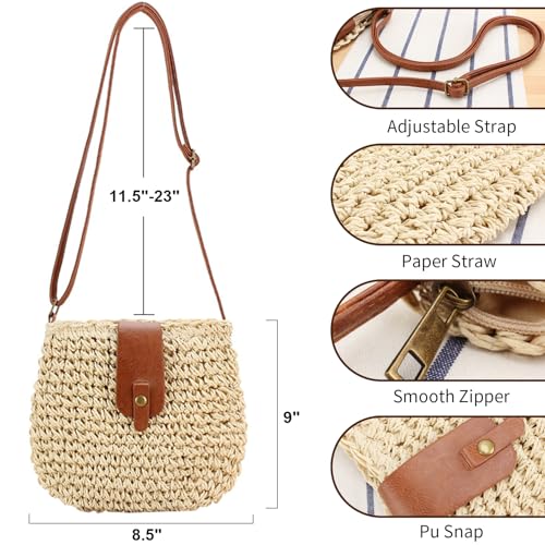 Peicees Straw Crossbody Bag Purse Womens Boho Clutch Purse Bohemian Beach Shoulder Bag For Summer Vacation Travel Sling Bag2