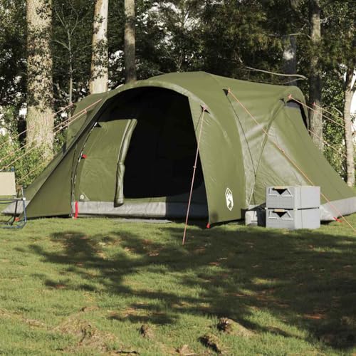 Tenda a cupola familiare per 6 persone, verde oliva, impermeabile, grande tenda da campeggio per esterni, leggera, portatile, con connettore E
