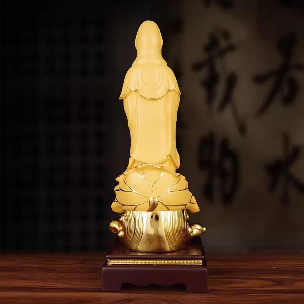 Posąg Buddy do wewnątrz gospodarstwa domowego zakotwiczony złoty Budda Rzemiosło dekoracyjne biuro przedpokój wejście Zen Guanyin Bodhisattwa Statua Buddy Ozdoby Medytująca Statua Buddy Figurka Rzeźba
