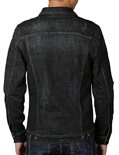 Image of Mens Classic Vintage Washed Trucker Jean Denim Jacket Coat