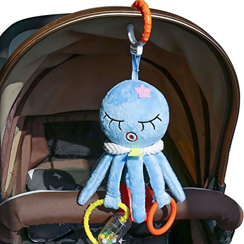 Carrinho de bebê infantil da Exceart, brinquedo macio de pelúcia, polvo, berço, chocalho, espiral, b