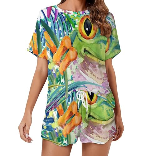 Pyjama pour femme grenouille et feuilles, une douceur poétique pour vos douces nuits