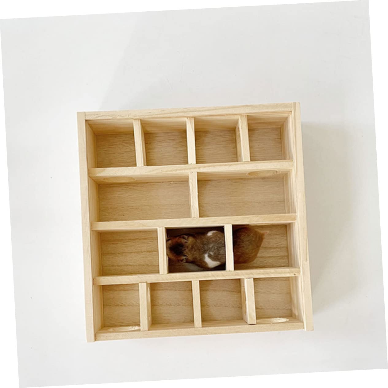 Gadpiparty Holz Hamsterlabyrinth Haustierzubehör mit Wippe und Kauspielzeug Fördert Gesundes Wachstum und Verhindert Übergewicht für Kleintiere im Haushalt