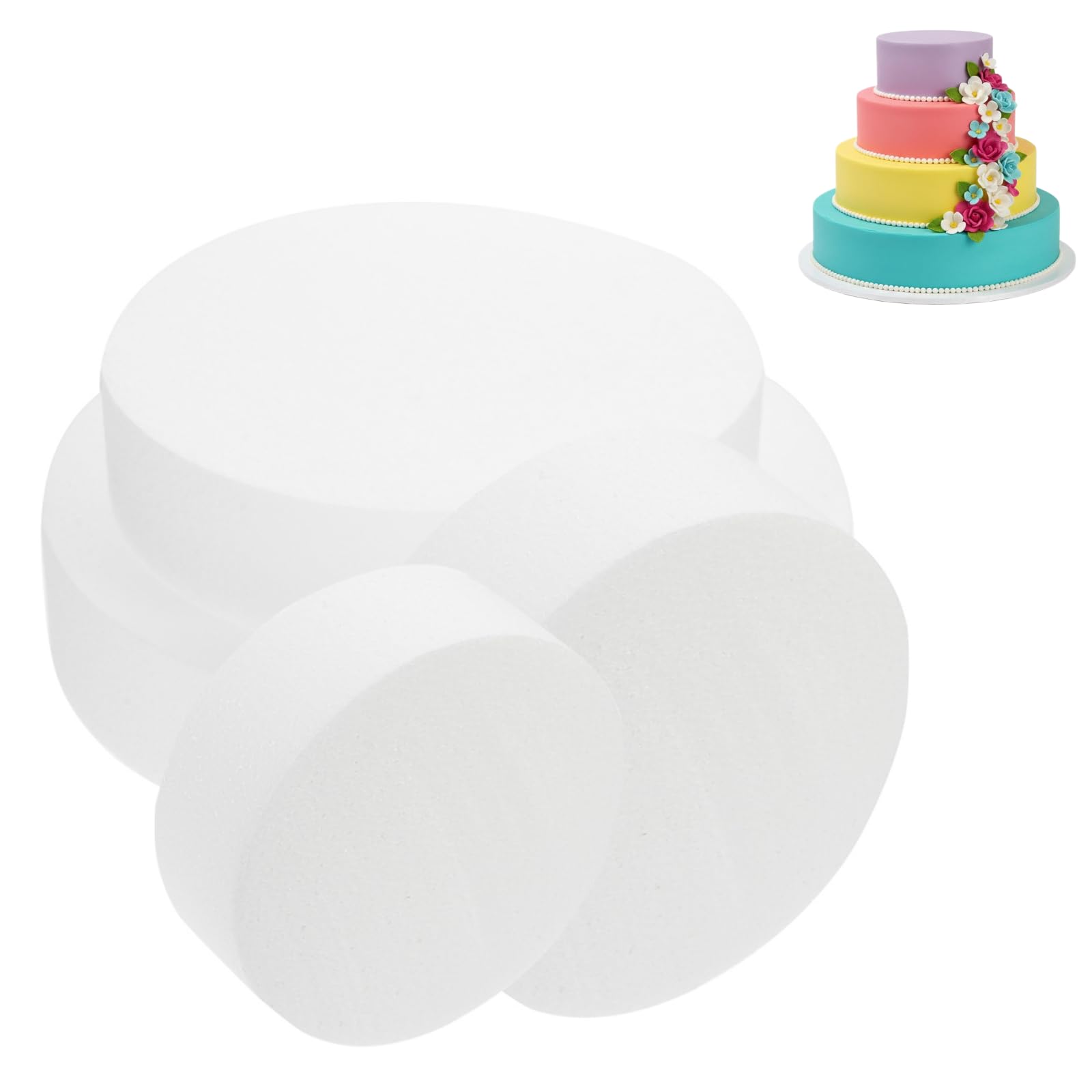 Pasteles para hornear falsos en packs de 4 chupetes de espuma para fiestas y escaparate