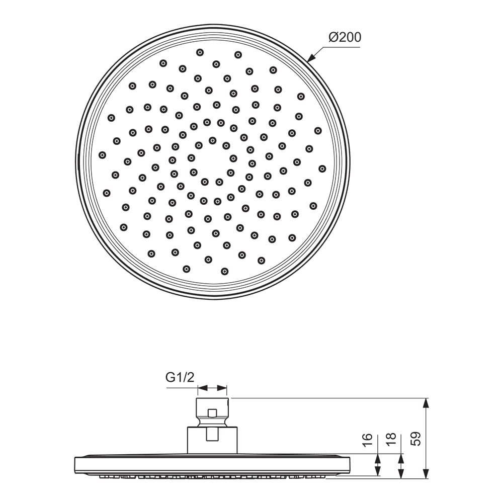 Ideal Standard BD140XG Idealrain - Alcachofa de ducha (200 x 200 mm)