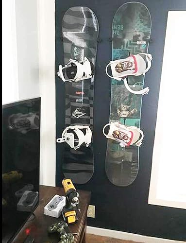 Miniatura 6 de Soporte de pared para snowboard, estante de almacenamiento de esquí, diseño flotante invisible, capacidad para 5 tablas, se adapta a cualquier esquí