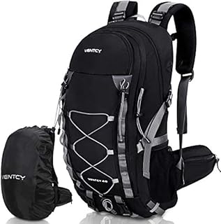 VENTCY 40L Wanderrucksack Damen Herren Unisex Wasserdicht Rucksack Trekkingrucksack Daypack Reiserucksack Outdoorrucksack Trekking Camping (40L Schwarz)