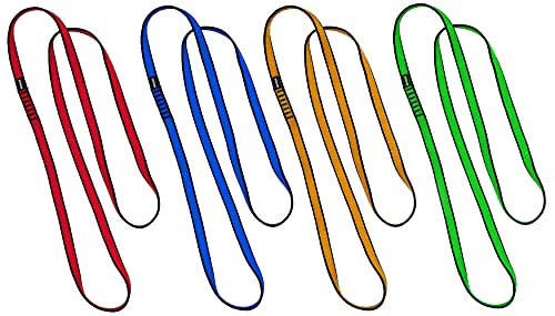 LACD 4 Bandschlingen, Polyamid Rundschlingen im Set 60 + 80 + 100 + 120cm